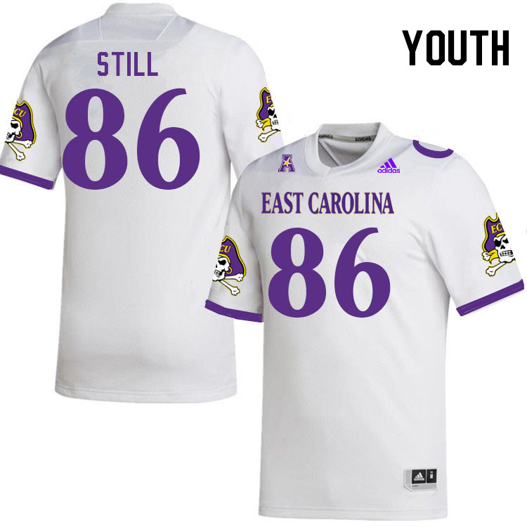 Youth #86 Brandon Still ECU Pirates 2023 College Football Jerseys Stitched-White